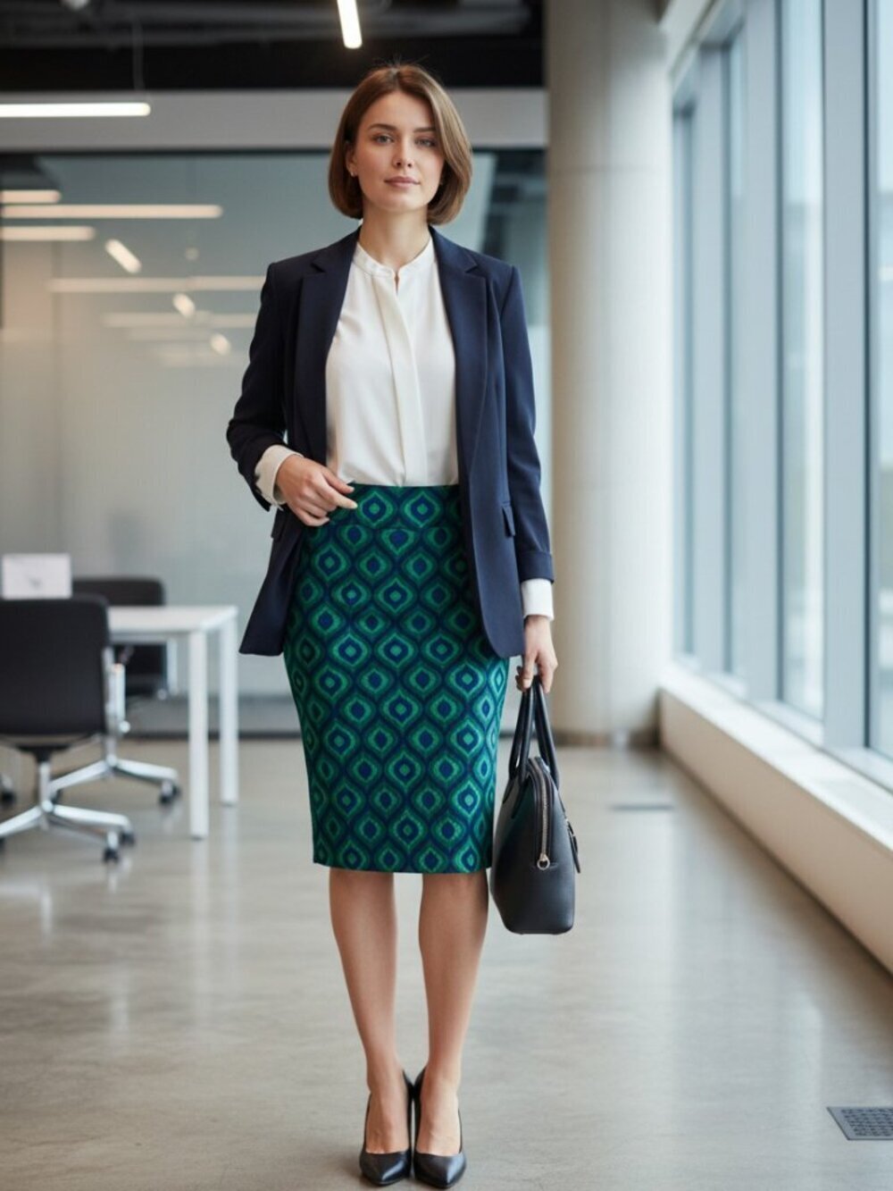 LuLaRoe Cassie Pencil Skirt Small S Peacock Feathers Blue Green Stretchy Knit